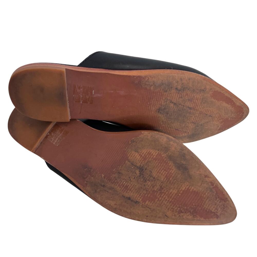Madewell Emilia Mule Flats in Black Leather Pointed Toe Slide Slip-On W's Size 7 - Picture 7 of 9